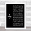 Dynamite ft Post Malone You Black Script Song Lyric Quote Music Print