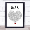 Beverley Knight Gold White Heart Song Lyric Quote Music Print