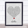 Lionel Richie Hello Grey Heart Song Lyric Quote Music Print