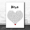 Mariah Carey Hero White Heart Song Lyric Quote Music Print