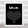 The Coronas Warm Black Heart Song Lyric Quote Music Print