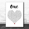 Mary J Blige feat. U2 One White Heart Song Lyric Quote Music Print