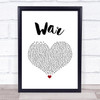 Good Charlotte War White Heart Song Lyric Quote Music Print