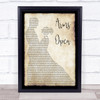 The Script Arms Open Song Lyric Man Lady Dancing Music Wall Art Print