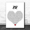 Azealia Banks 212 White Heart Song Lyric Quote Music Print