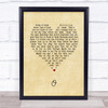 Coldplay O Vintage Heart Song Lyric Quote Music Print