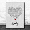 D'Angelo Lady Grey Heart Song Lyric Quote Music Print