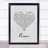 Lighthouse Family Run Grey Heart Song Lyric Quote Music Print