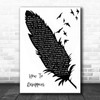 Lana Del Rey How To Disappear Black & White Feather & Birds Song Lyric Wall Art Print