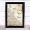 Whitney Houston My Love Is Your Love Song Lyric Man Lady Dancing Music Wall Art Print