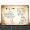 Any Song Lyrics Custom Landscape Couple Wall Art Personalized Lyrics Music Wall Art Print