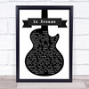 Roy Orbison In Dreams Black & White Guitar Song Lyric Wall Art Print