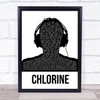 Twenty One Pilots Chlorine Black & White Man Headphones Song Lyric Wall Art Print