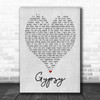 Gypsy Fleetwood Mac Grey Heart Song Lyric Music Wall Art Print