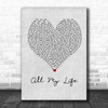 K-Ci & JoJo All My Life Grey Heart Song Lyric Music Wall Art Print