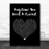 Mariah Carey Anytime You Need A Friend Black Heart Song Lyric Wall Art Print