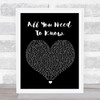 Gryffin & SLANDER All You Need To Know Black Heart Song Lyric Wall Art Print