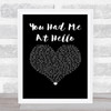 A Day To Remember You Had Me At Hello Black Heart Song Lyric Wall Art Print