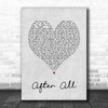 Cher After All Grey Heart Song Lyric Music Wall Art Print