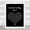 The Weeknd Can't Feel My Face Black Heart Song Lyric Wall Art Print