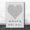 Green Day Boulevard Of Broken Dreams Grey Heart Song Lyric Music Wall Art Print