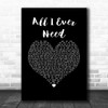 Austin Mahone All I Ever Need Black Heart Song Lyric Wall Art Print