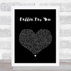Colbie Caillat Fallin' For You Black Heart Song Lyric Wall Art Print