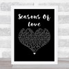 Donny Osmond Seasons Of Love Black Heart Song Lyric Wall Art Print