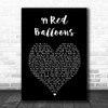Nena 99 Red Balloons Black Heart Song Lyric Wall Art Print