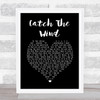 Donovan Catch The Wind Black Heart Song Lyric Wall Art Print