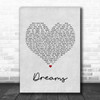 Van Halen Dreams Grey Heart Song Lyric Music Wall Art Print