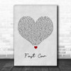 Tracy Chapman Fast Car Grey Heart Song Lyric Music Wall Art Print