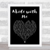 Henry Francis Lyte Abide with Me Black Heart Song Lyric Wall Art Print