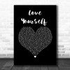 Justin Bieber Love Yourself Black Heart Song Lyric Wall Art Print