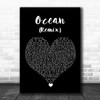 KAROL G & Jessie Reyez Ocean (Remix) Black Heart Song Lyric Wall Art Print