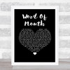 Mike + The Mechanics Word Of Mouth Black Heart Song Lyric Wall Art Print