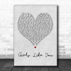 Maroon 5 Girls Like You Grey Heart Song Lyric Music Wall Art Print