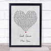 Blake Shelton God Gave Me You Grey Heart Song Lyric Music Wall Art Print