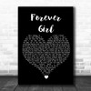 Jon Langston Forever Girl Black Heart Song Lyric Wall Art Print