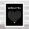 Harry Nilsson Without You Black Heart Song Lyric Wall Art Print