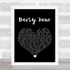 America Daisy Jane Black Heart Song Lyric Wall Art Print