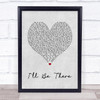 Jess Glynne I'll Be There Grey Heart Song Lyric Music Wall Art Print
