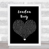 Taylor Swift London Boy Black Heart Song Lyric Wall Art Print