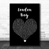 Taylor Swift London Boy Black Heart Song Lyric Wall Art Print