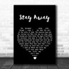 Elvis Presley Stay Away Black Heart Song Lyric Wall Art Print