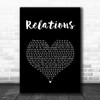 Erika Relations Black Heart Song Lyric Wall Art Print