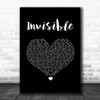 Linkin Park Invisible Black Heart Song Lyric Wall Art Print
