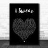 Boyz II Men I Swear Black Heart Song Lyric Wall Art Print