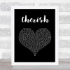 David Cassidy Cherish Black Heart Song Lyric Wall Art Print