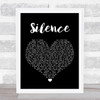 Marshmello ft Khalid Silence Black Heart Song Lyric Wall Art Print